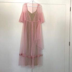 Pink Staud wrap dress with slip (size 0)